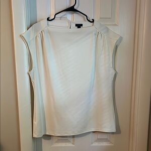 Ann Taylor Cream Boxy Blouse Relaxed Fit